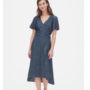 NWT GAP MIDI Chambray Wrap Dress